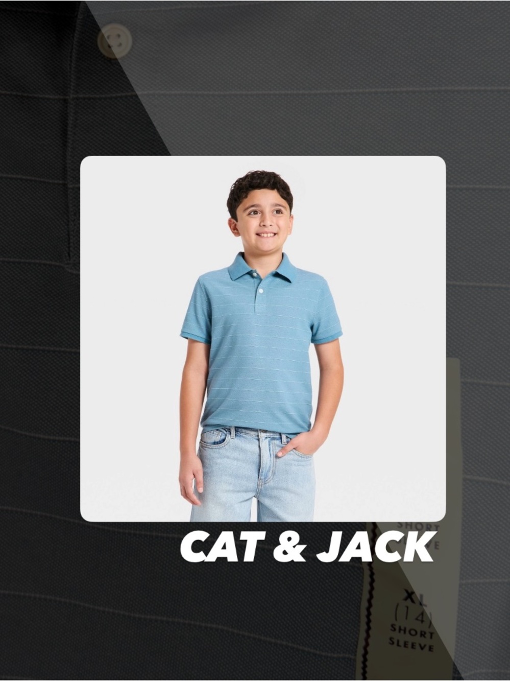 NWT Cat & Jack Striped Short Sleeve Polo Shirt